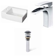 AMERICAN IMAGINATIONS 16.25-in. W Above Counter White Vessel Set For 1 Hole Left Faucet AI-34076